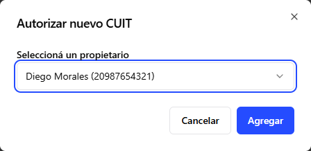 Autorizar nuevo CUIT