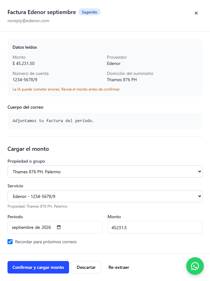 Revisar boleta por correo en la bandeja