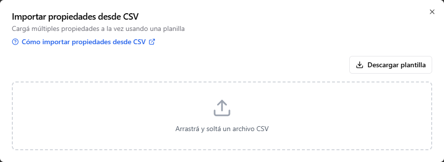Importación de propiedades desde CSV